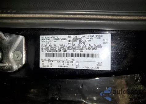 2019 Ford Escape Se z USA, uszkodzony, nr VIN 1FMCU9GD0KUA19671